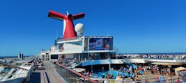Lido deck and the dive in movie screen. 