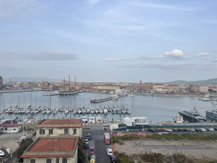 Port in Livorno Italy. Not able to set foot there. 