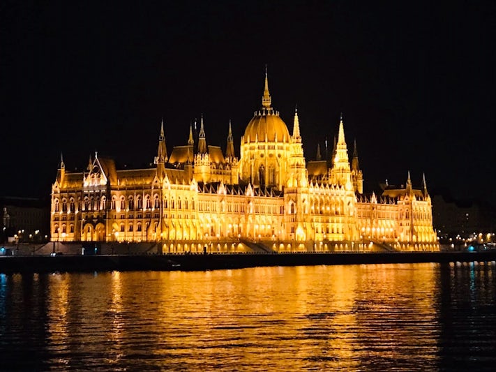Budapest legislature hall at night. Beautiful sight!!