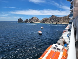Parking in Cabo.. note the lifeboat, any lower deck cabin and could block your view or be distracting