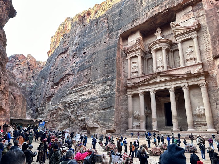 The Treasury in Petra is famous and this was filmed in Indiana Jones and the Holy Grail.