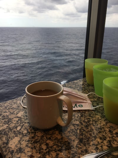 This is how I take my coffee, with a view of the ocean! 