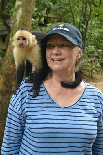 Me with a capuchin white-face monkey on Roatan.  