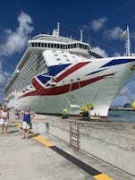 Brittania with Sue in foreground in St. Lucia.