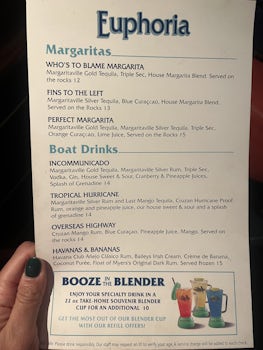 drink menu with prices
