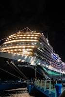 A rare look at the ship at night