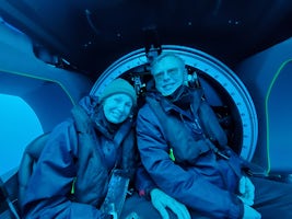 Submerged inside the Viking Octantis submarine 1 "John".  We were lucky enough to be among the first guests on the only day of deployment at the Cuverville Station in Antarctica.  Awesome!