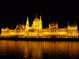 Parliament Building at night in Budapest