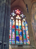 Amazing mosaic church windows in Prague