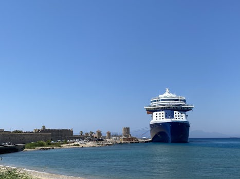 Ship in the port of Rhodes