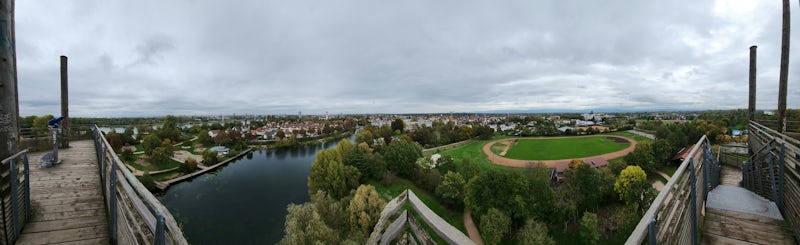 View of Strasbourg & Kehl from the White Pine Tower near the Viking dock on the Rhine.