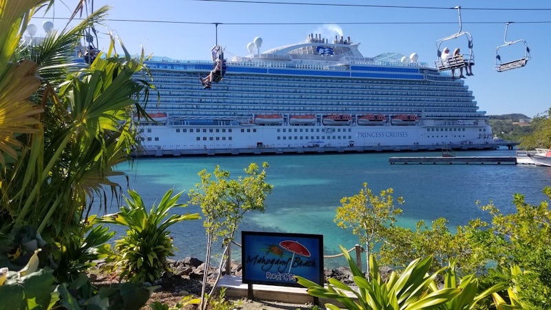 Sky Princess docked in Roatan.  Picture taken from the nature trail.