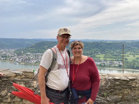 My husband and I at Marksberg Castle.