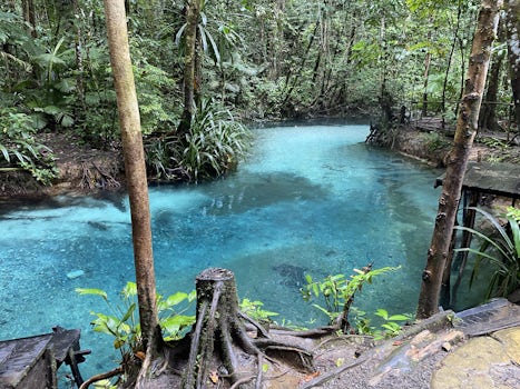 Blue river. We floated down it thru the jungle! 