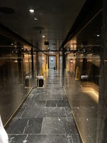 Spa corridor with steam and sauna rooms 