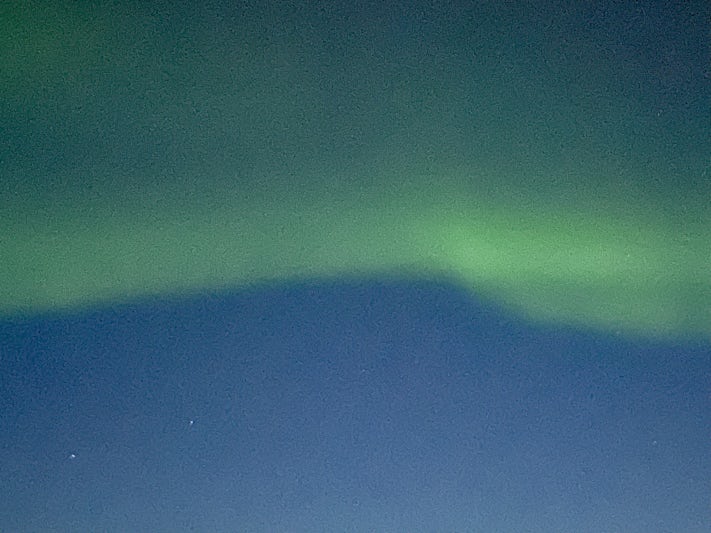 A glimpse of Northern Lights from our balcony while in Tromso 