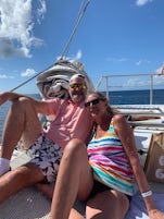 On the Catamaran trip to the Pitons--St. Lucia