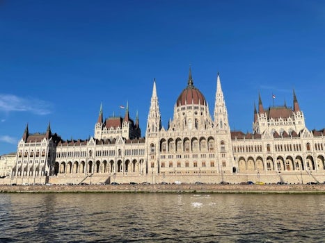 Hungarian Parliament in Budapest from our ship.