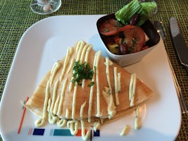 chicken crepe lunch at Bistro on Five
