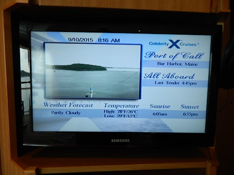 The convenience of important information shown on cabin tv