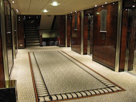 One of the banks of lifts