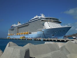 Beautiful Quantum of the Seas as seen from the pier in St. Maarten
