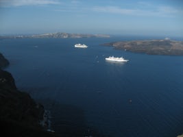 Thomson at anchor Santorini