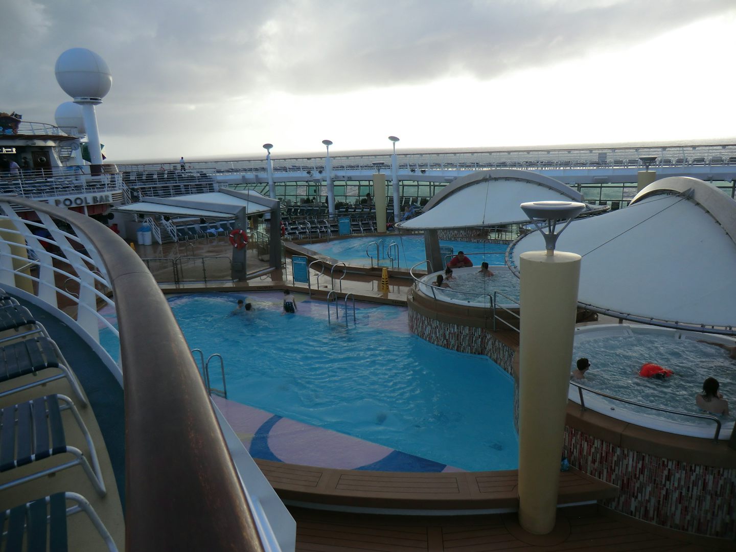 view of the middle of the ship pool area