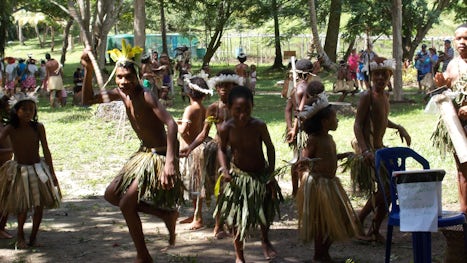 Native dancers on Doini Island