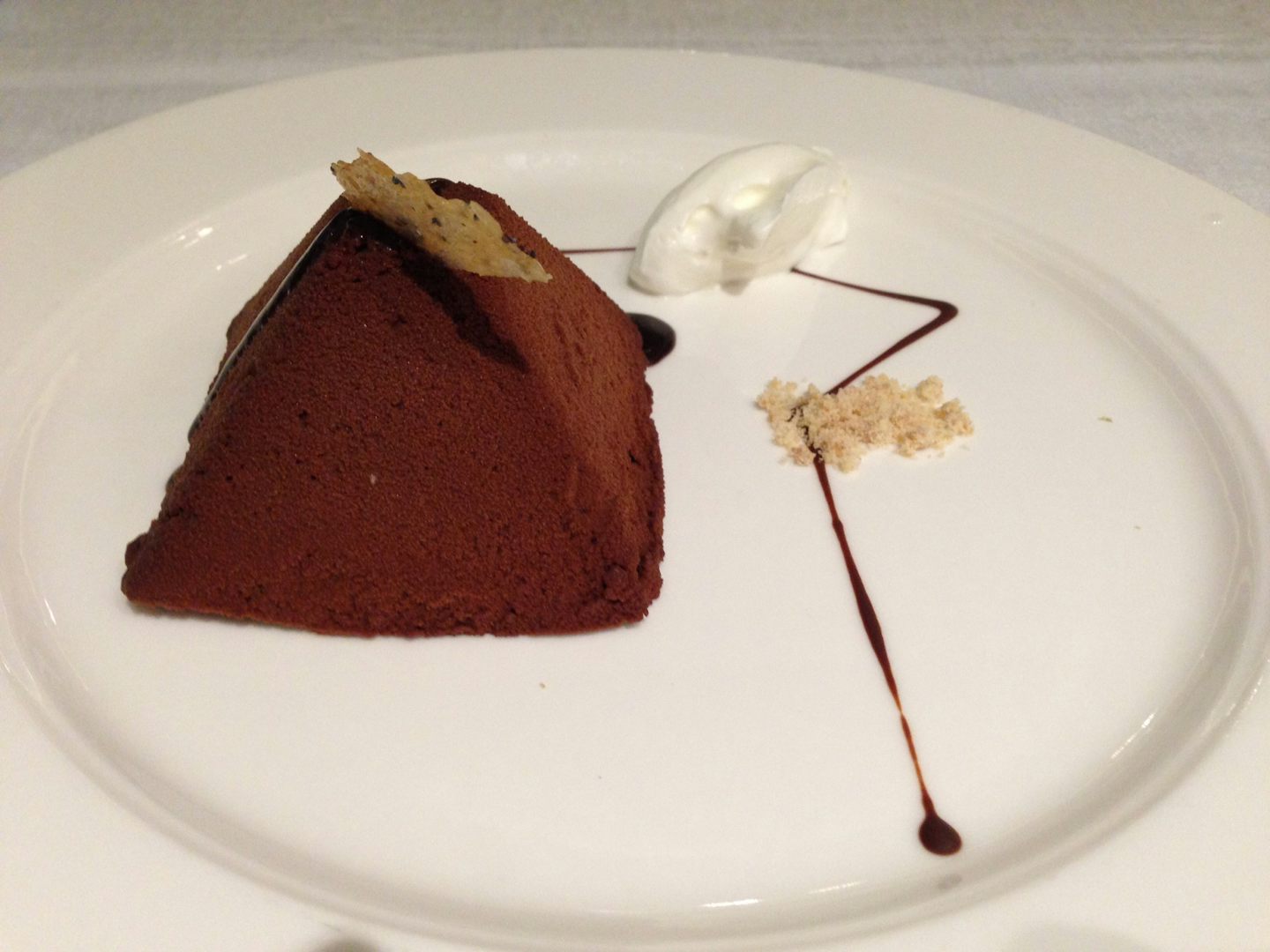 Chocolate dessert at The Restaurant