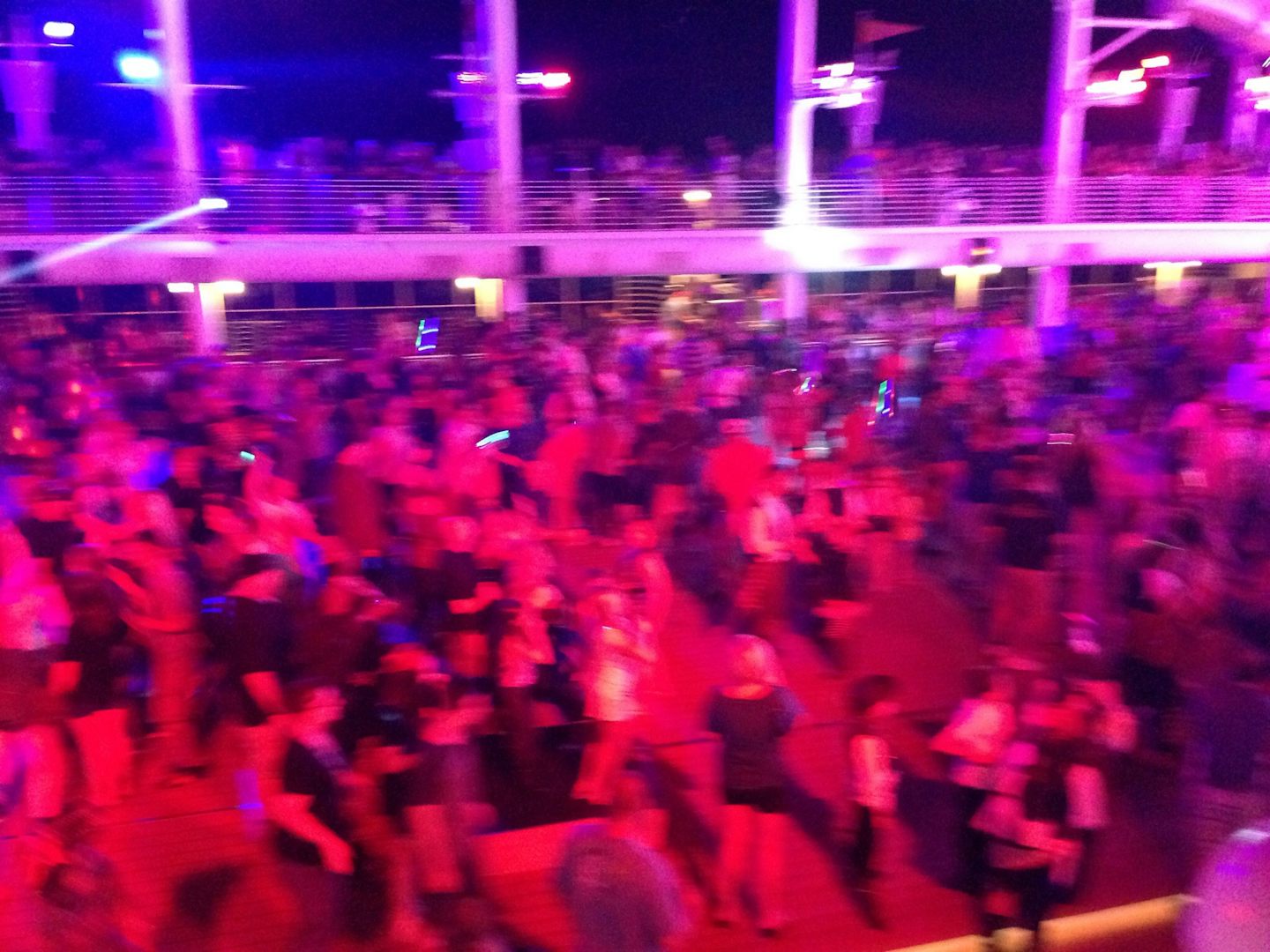 Pirate party on top deck again very busy.  We stood at the very top