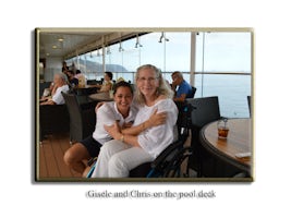 Gisele & Chris on the pool deck