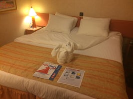 our stateroom with the cute towel animal