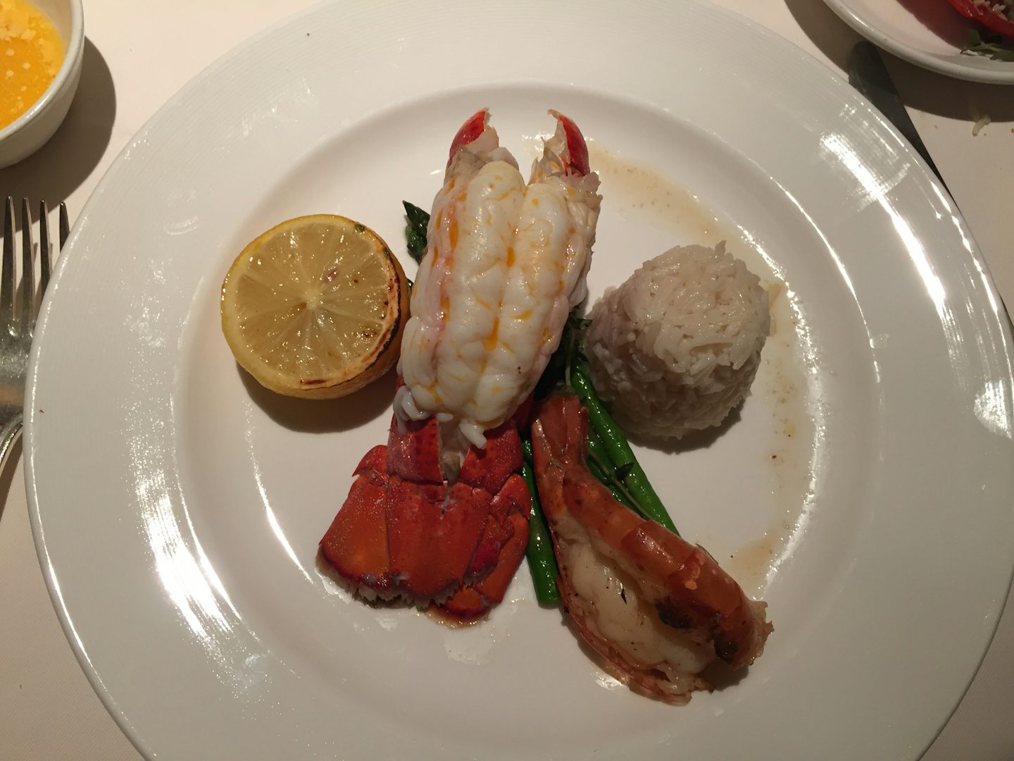 Lobster and prawn dinner on last formal night
