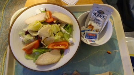 Worked very well: Room-Service but no more home-made salad dressings aboard