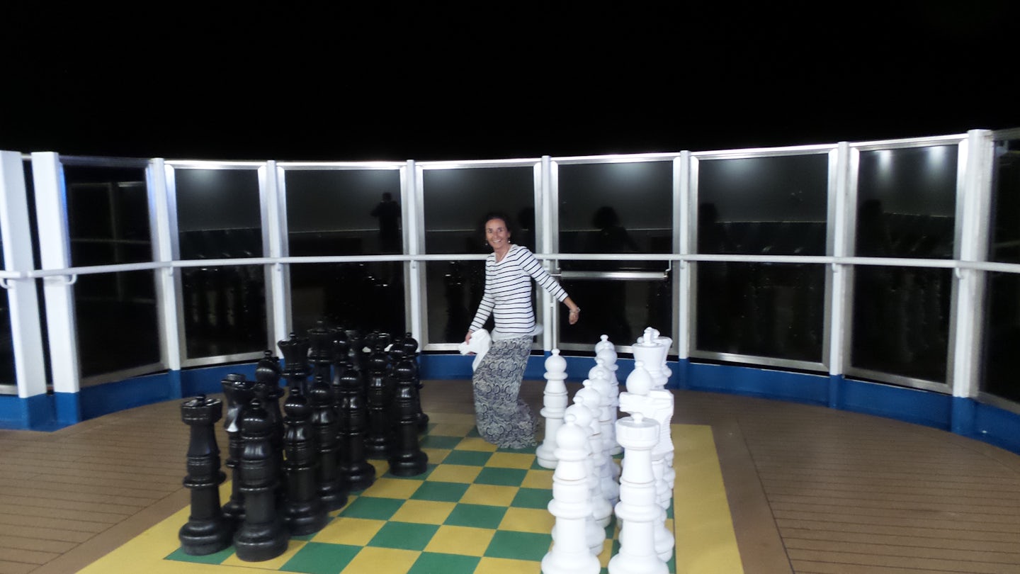 Grand chess pieces. Me riding the horse