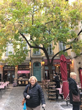 My wife in our favorite city of the trip - Lyon
