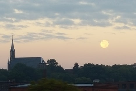 Beautiful moon over Burlington, Iowa