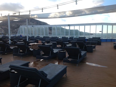 New sun lounge area on top of ship