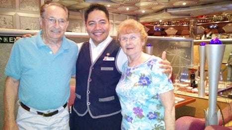With our waiter Anselmo Mirand Gutierrexz