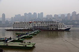View of ship at embarkation