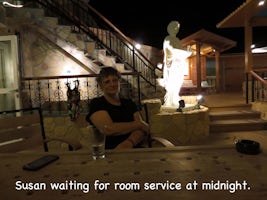 Susan waiting for midnight room service