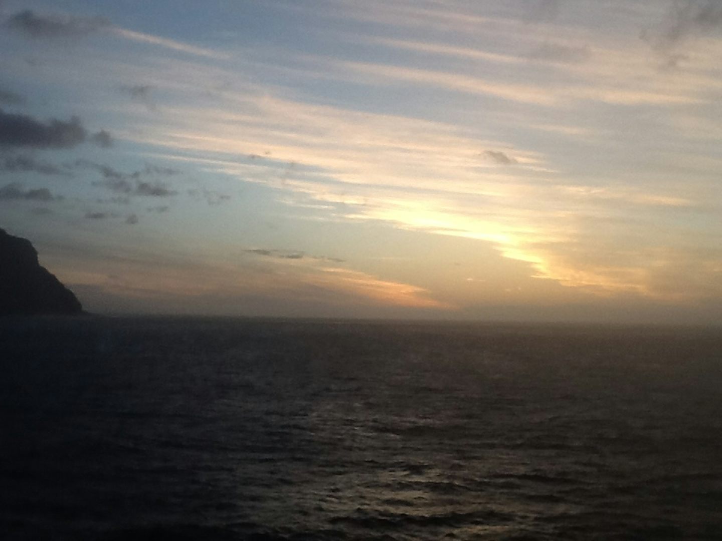 Heading into the sunset off of Kauai