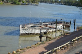Historic Vessel "Canally" at Morgan (Cross River Car Ferry in Backg