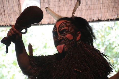 one of the Maori at their village