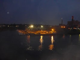 Port of Boston at night