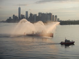Fire boat in New York Harbor
