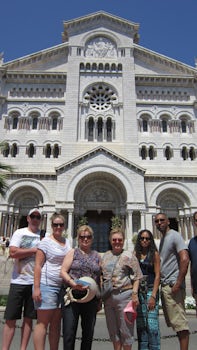 Our tour group in front of the Cathedral in Monaco