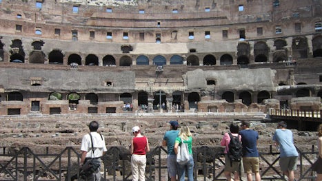 Inside the Coliseum in Rome.