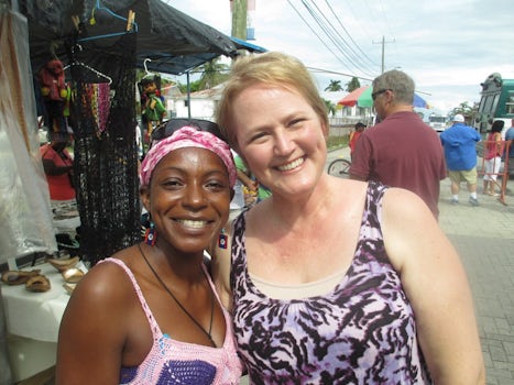 My wife and a wonderful woman selling goods in Belize City
